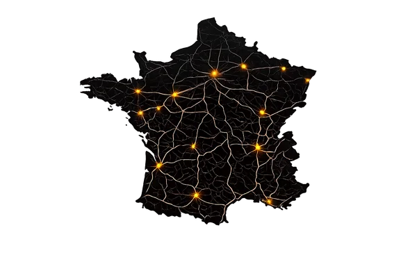 Carte de France — zones d'intervention AFD